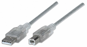 CABLE USB,MANHATTAN,340465,V2.0 A-B  4.5M, PLATA